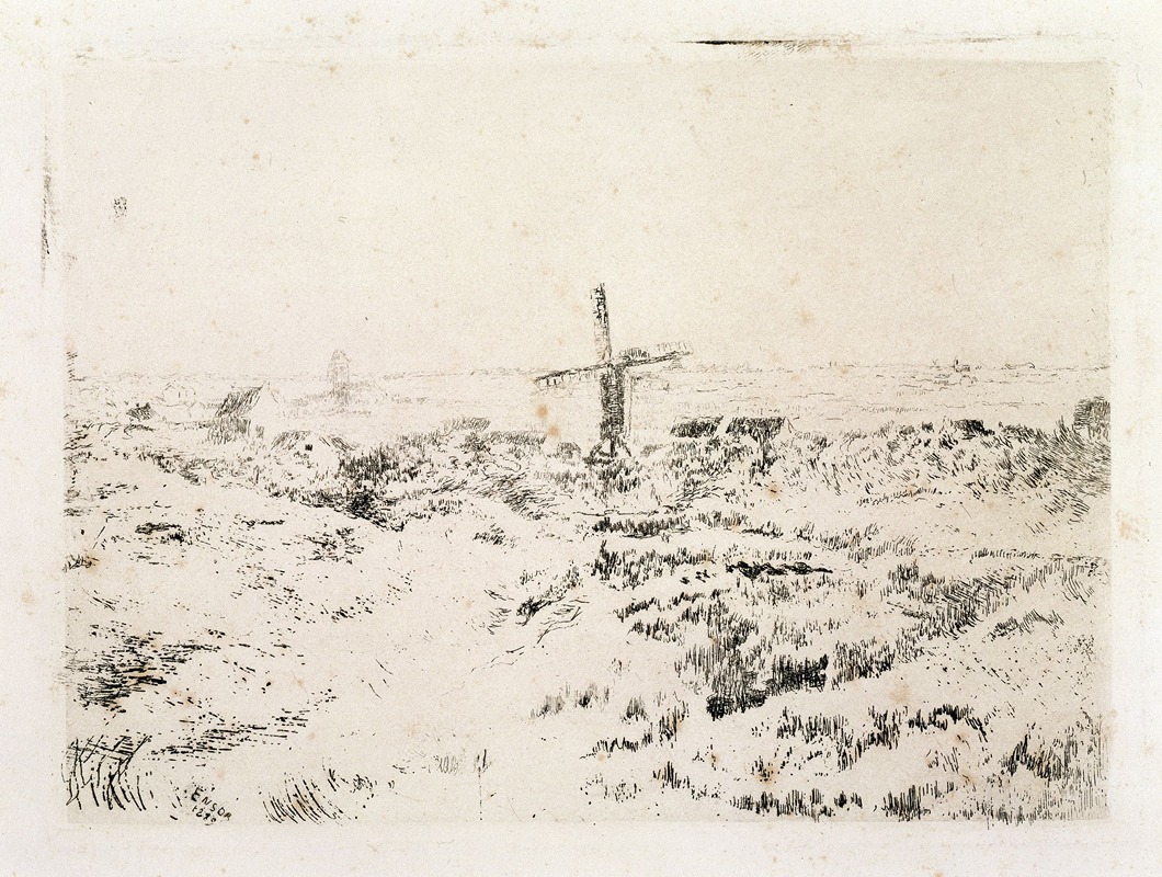 The Windmill at Mariakerke by Джеймс Энсор, 1889 — digital art print download