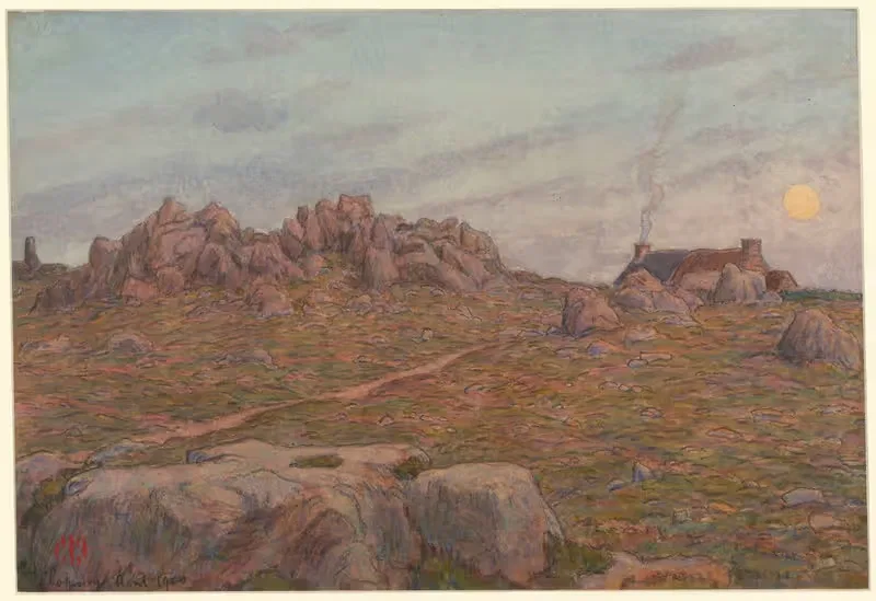Восход луны в Рок-Невен by Анри Ривьер, 1900 — digital art print download