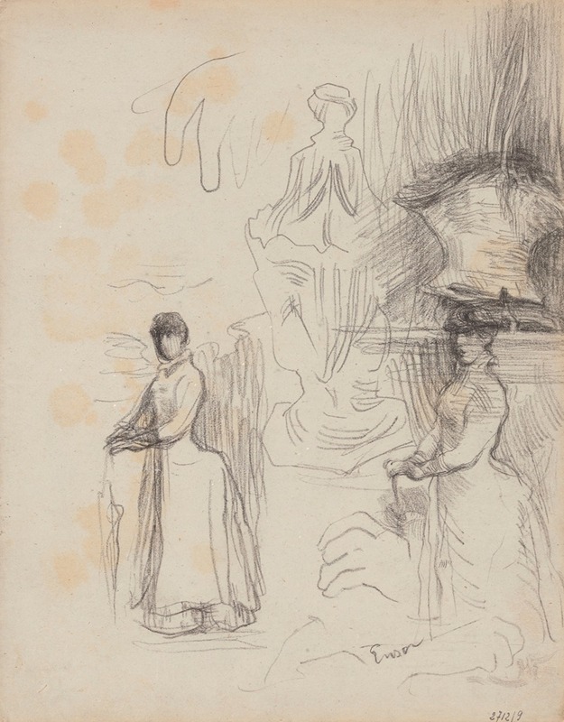Three Studies of a Lady with Parasol — James Ensor
