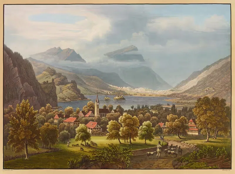 Vue de Sewen et du Lac de Lowerz — Anton Winterlin
