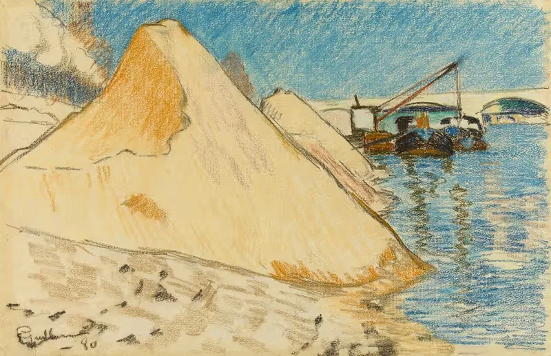 Tas de sable au bord de la Seine — Armand Guillaumin
