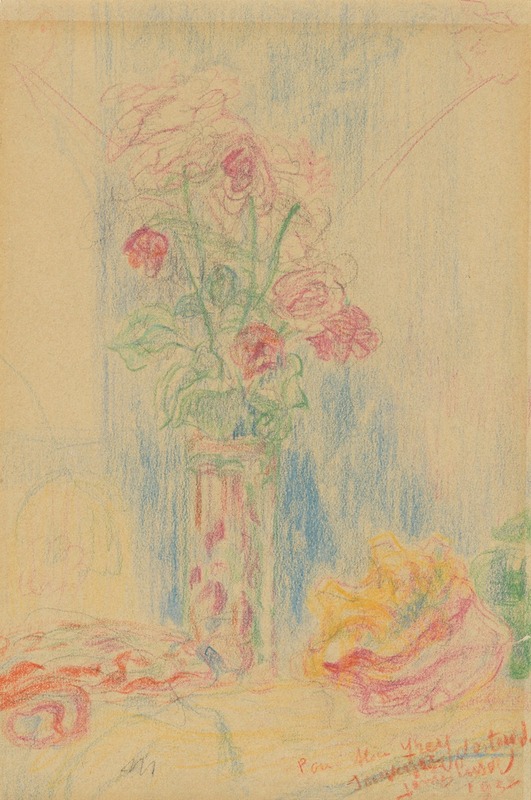 Vaas met bloemen en schelp by Джеймс Энсор, 1932 — digital art print download