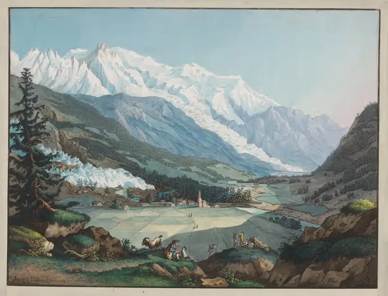Vue de la Valée de Chamouny pris pres d'Argentière — Carl Ludwig Hackert