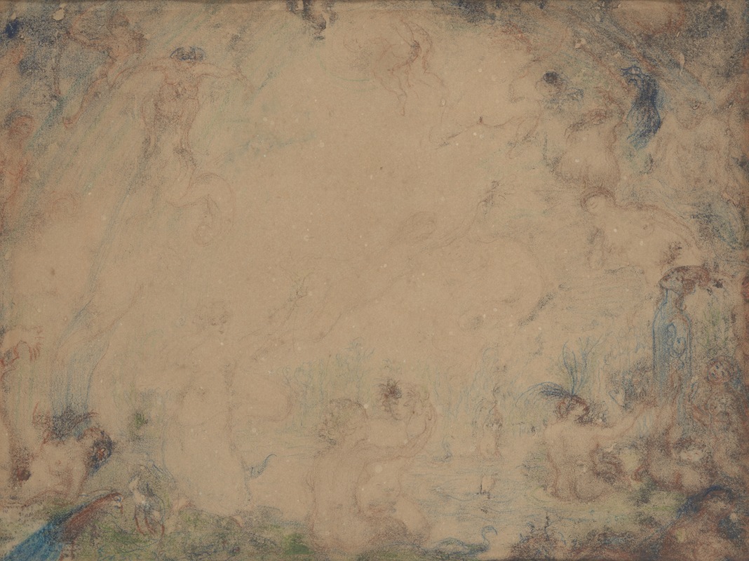 Wenken der nimfen by Джеймс Энсор, 1923 — digital art print download
