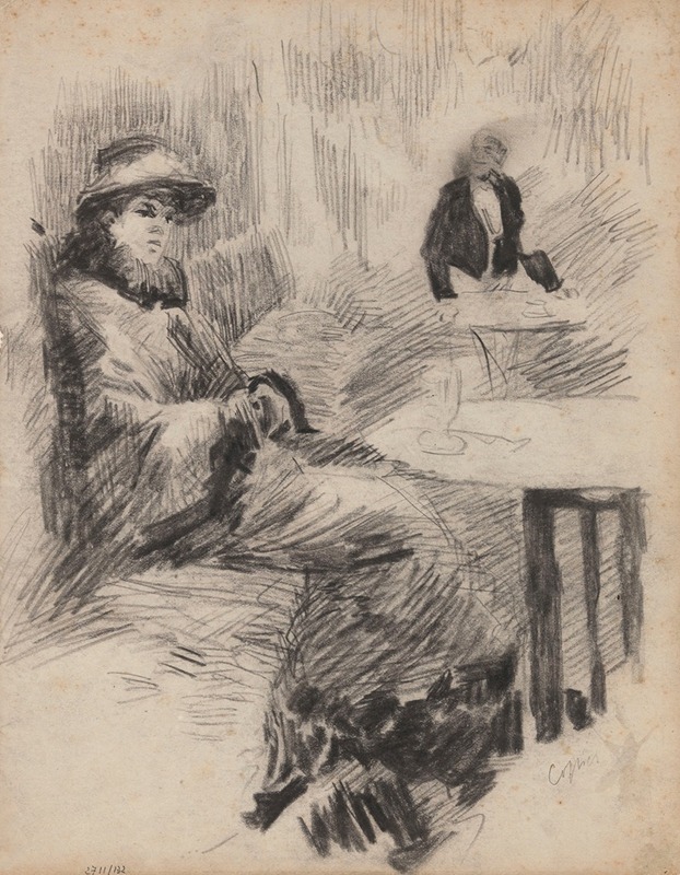 Woman at a Table in a Café — James Ensor