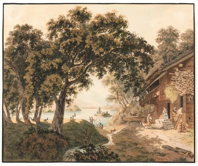 Крестьянский дом у озера Бриенц by Франц Никлаус Кёниг, 1915-1945 — digital art print download
