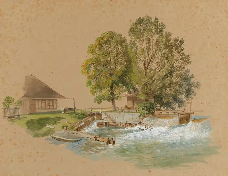 Шлюз у Швелленматтели в Берне by Франц Никлаус Кёниг, 1915-1945 — digital art print download