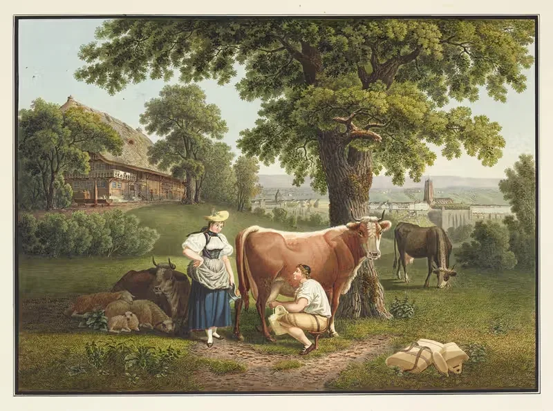 Vue de Berne depuis le Sandrain — Gabriel Lory the older