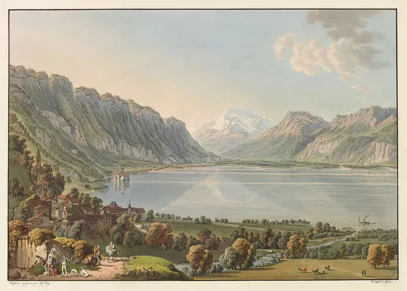 Vue de Moutru et du Chateau de Chillon — Gabriel Lory the older