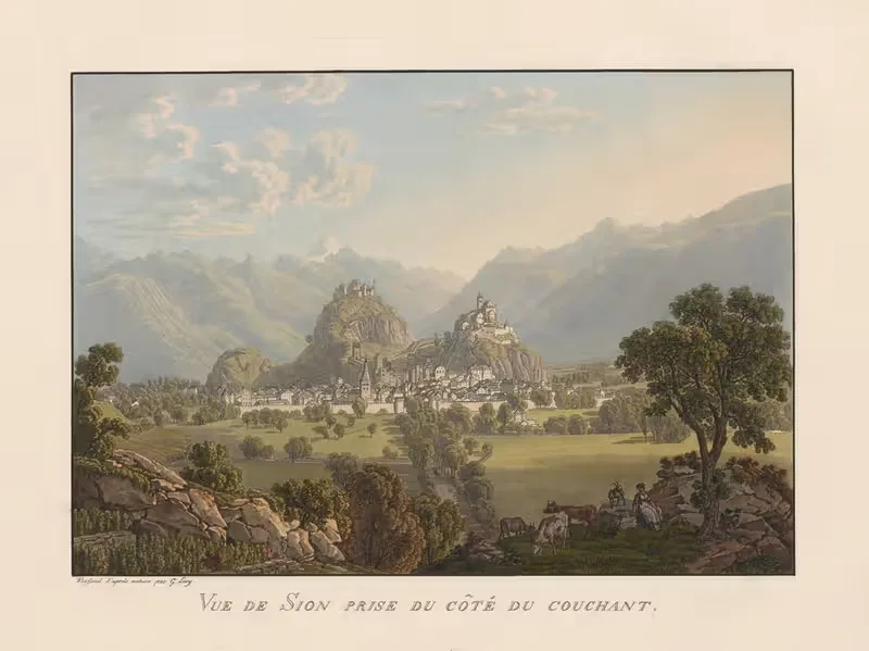 Vue de Sion prise du Côté du Couchant — Gabriel Lory the Younger