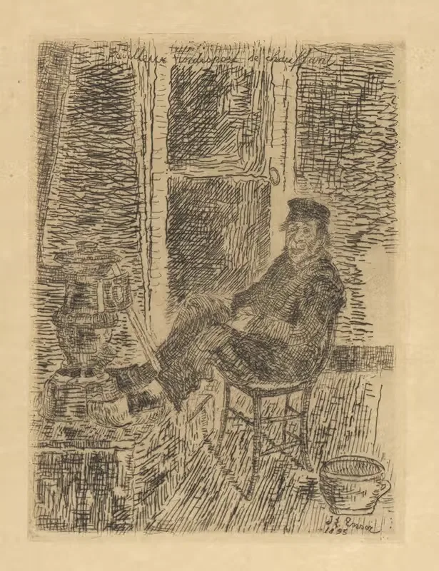 Zieke luizenbos bij de kachel — James Ensor