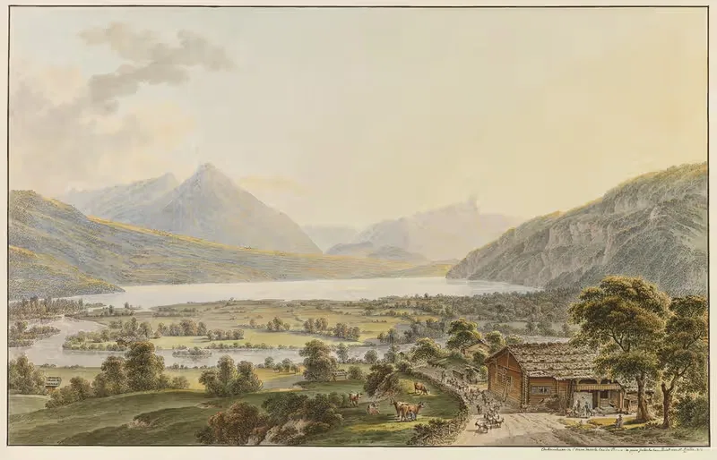 Embouchure de l'Aare dans le lac de Thoun — Heinrich Rieter