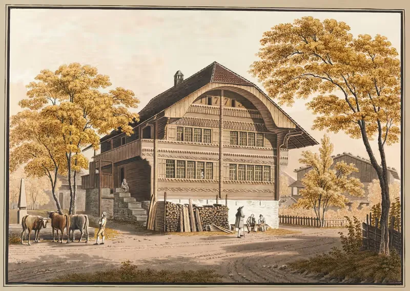 Крестьянский дом у Интерлакена by Жак Анри Жюльера, 1915-1945 — digital art print download