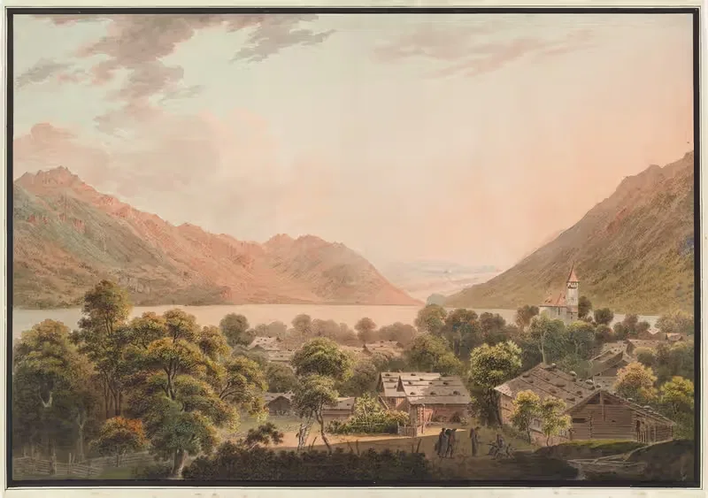 Brienz et le lac de Brienz vers Interlaken — Jakob Samuel Weibel