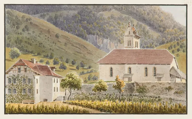 Gsteig bei Interlaken by Jakob Samuel Weibel — digital art print download