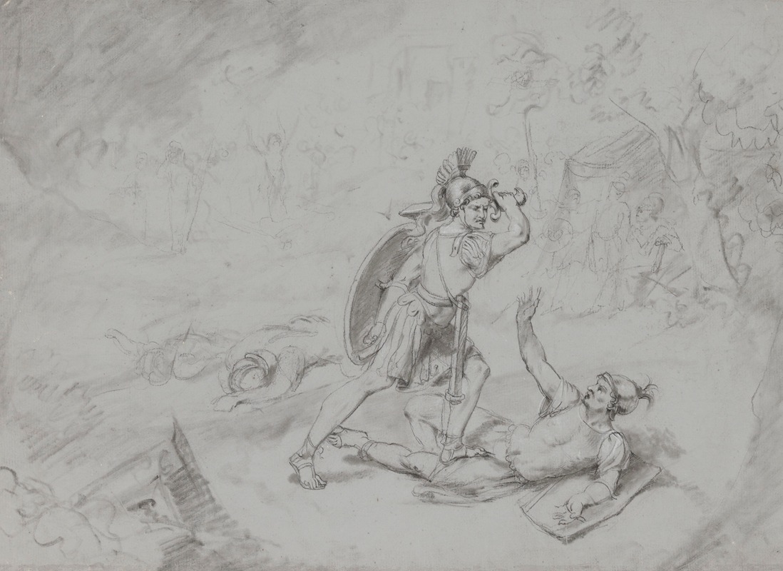 Achilles Kills Hector by Jean Antoine Verschaeren — digital art print download
