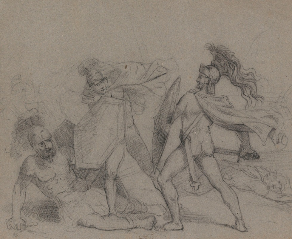 Battle Scene with Achilles by Jean Antoine Verschaeren — digital art print download