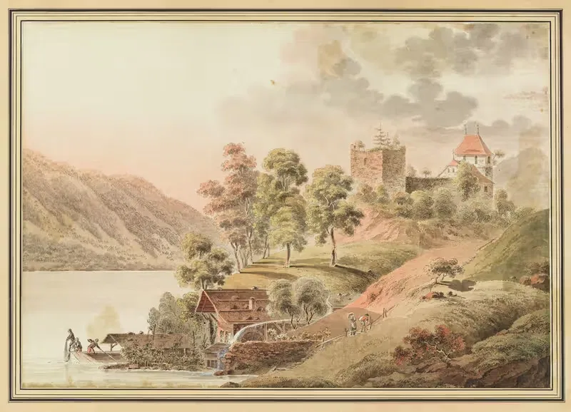 Vue du Chateau de Ringenberg au Lac de Brienz — Jakob Samuel Weibel