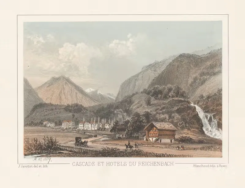 Cascade et hotels du Reichenbach by Jean Jacottet — digital art print download