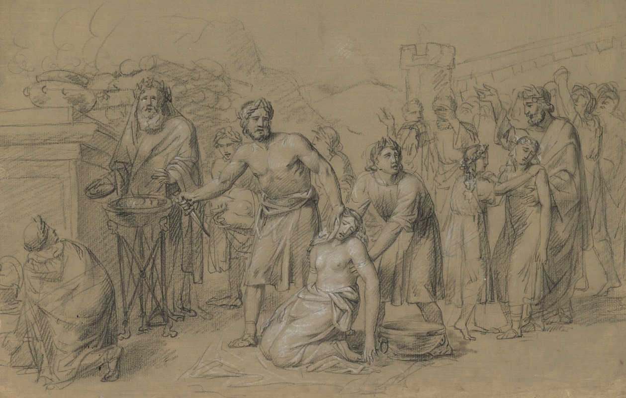Jephthah Sacrifies His Daughter by Jean Antoine Verschaeren — digital art print download