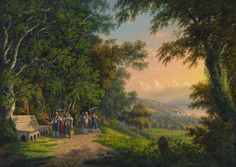 Aussicht bei Thun nach der Jungfrau — Johann Heinrich Bleuler the Younger