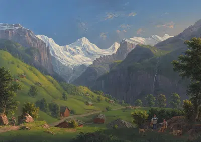 Das Lauterbrunnenthal vom Wege nach der Wengernalp by Johann Heinrich Bleuler the Younger — digital art print download