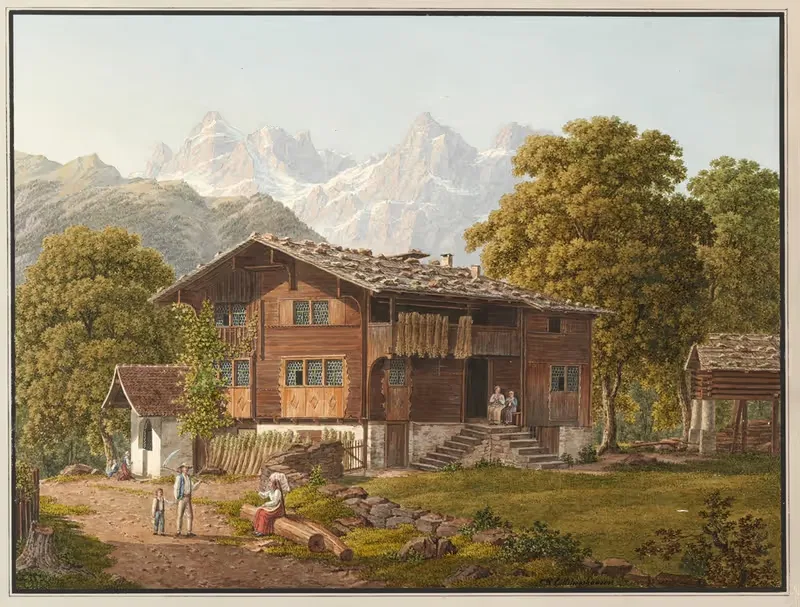 Ansicht eines Urner Bauernhauses by Johann Heinrich Luttringhausen — digital art print download