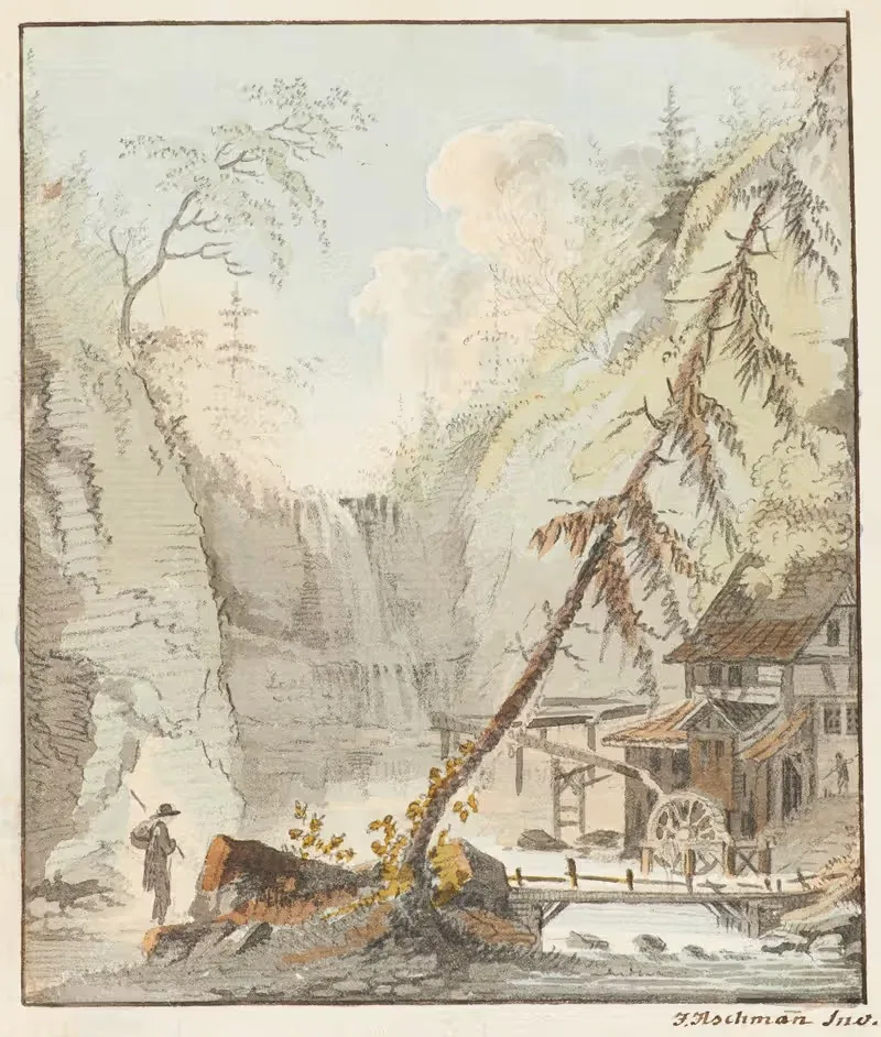 Ansicht einer Mühle im Kanton Zürich — Johann Jakob Aschmann