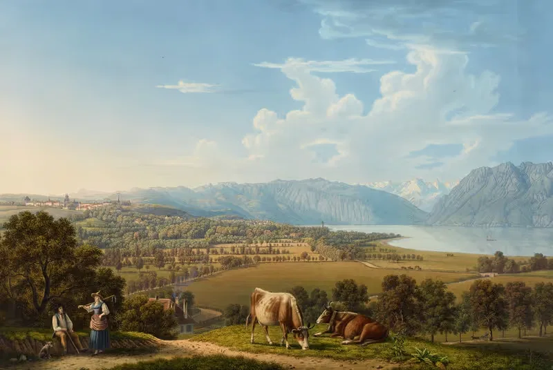 Lausanne, von Nordwesten — Johann Jakob Biedermann