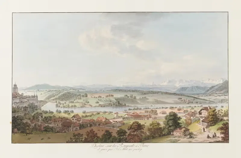 Dessiné sur les Remparts à Berne — Johann Ludwig Aberli