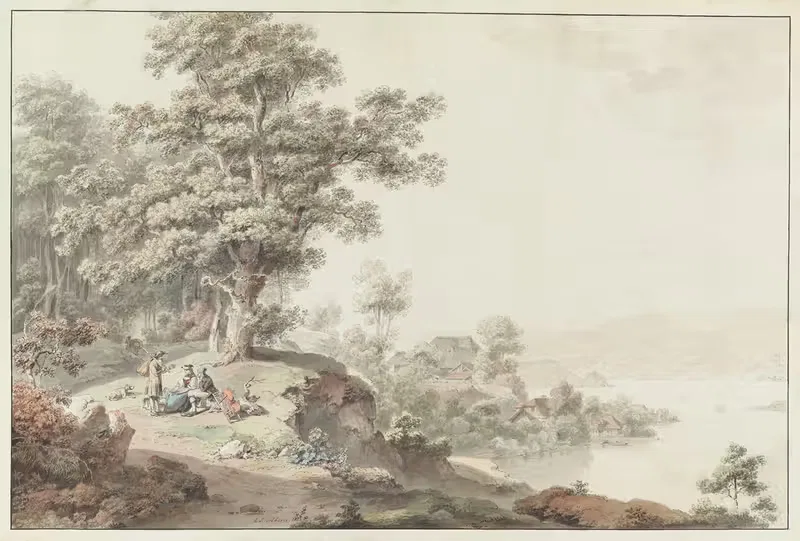 Vue prise aux environs du Lac de Bienne — Johann Ludwig Aberli