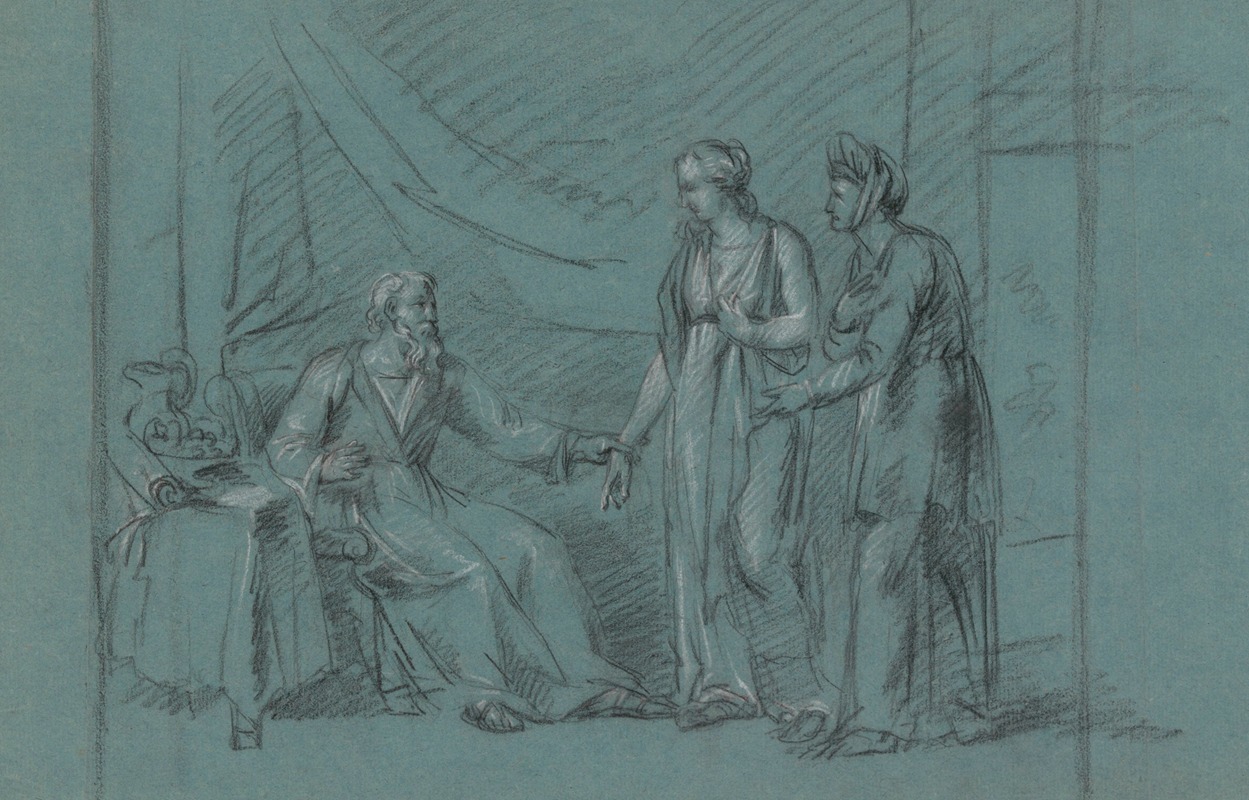 Sarah Presents Hagar to Abraham by Jean Antoine Verschaeren — digital art print download