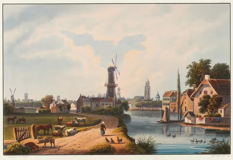 Vue de la ville d'Utrecht — Johann Ludwig Bleuler