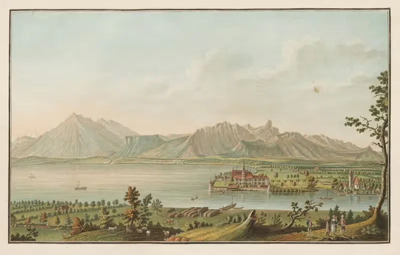 Vue de Schadau sur le Lac de Thun — Johann Wolfgang Kleemann
