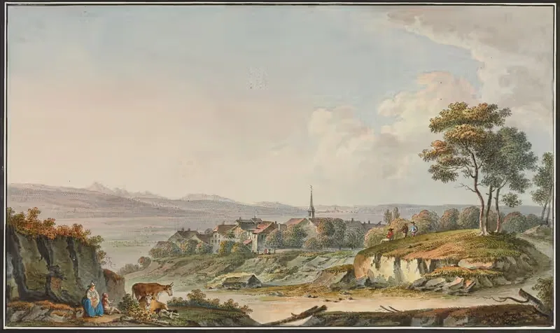 Vue de Constantine prés d'Avenche, Canton Léman — Joseph Emmanuel Curty