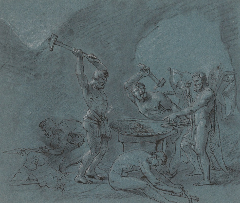 The Forge of Vulcan by Jean Antoine Verschaeren — digital art print download