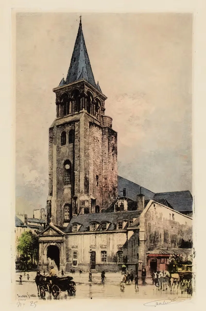 L'église et la place Saint-Germain des Prés — Lucien Marcelin Gautier