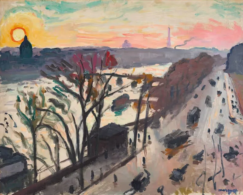 Paris, Quai du Louvre, Soleil d'hiver — Albert Marquet