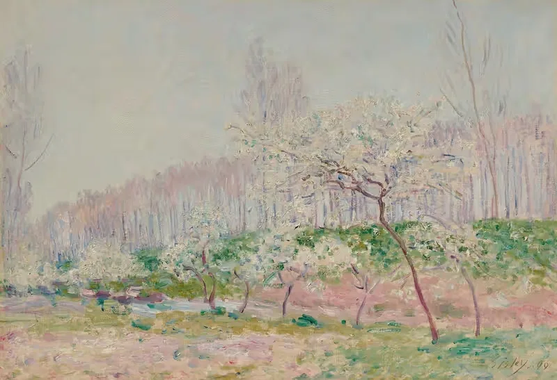 Pommiers en fleurs by Alfred Sisley, 1890 — digital art print download