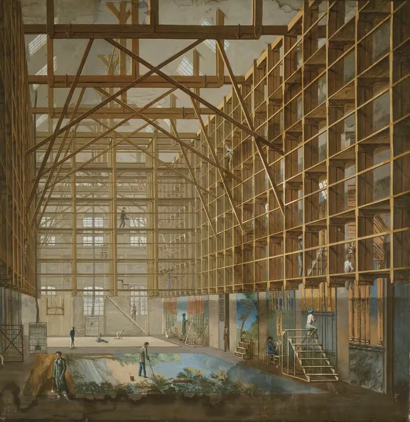 Vue de l'atelier de décoration de l'Opéra — Anonymous
