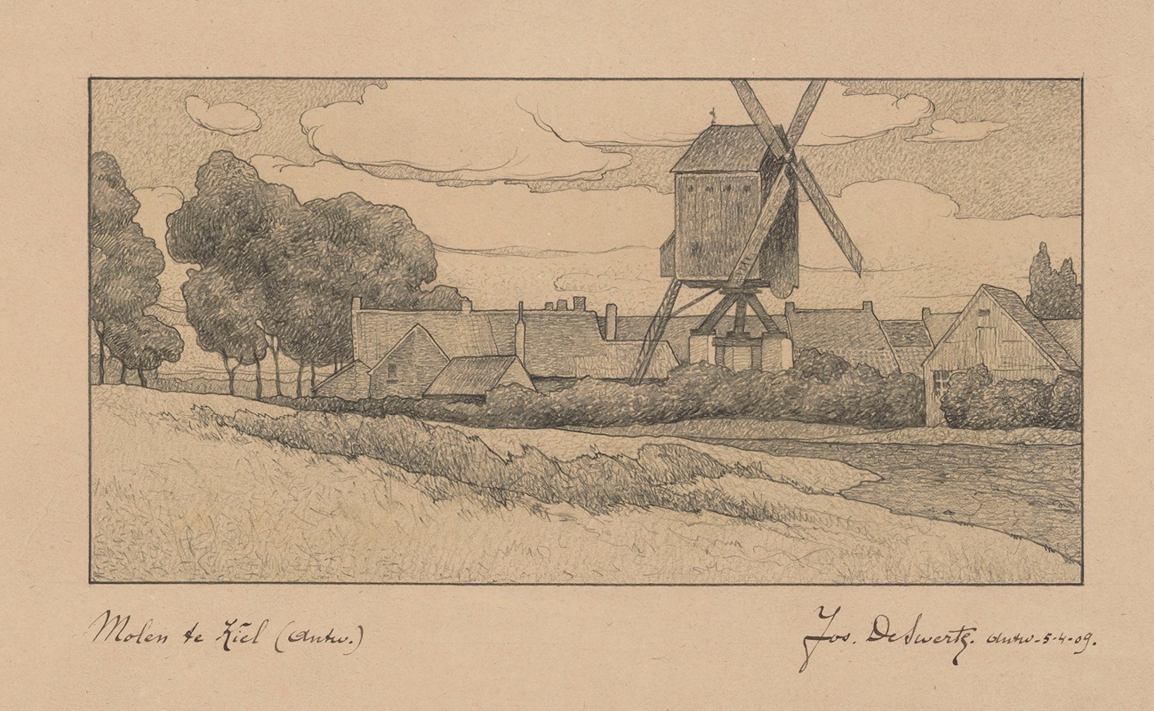The Mill at Kiel by Joz De Swerts, 1909 — digital art print download