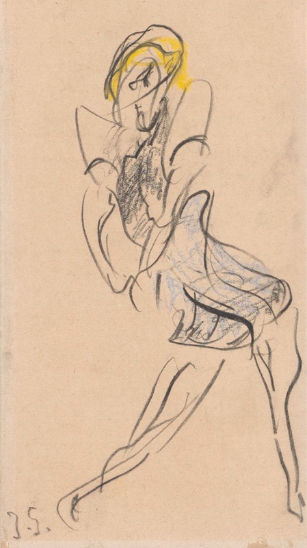 Dancer in Blue Dress by Жюль Шмальцигауг — digital art print download