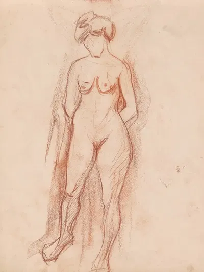 Standing Nude by Jules Schmalzigaug — digital art print download