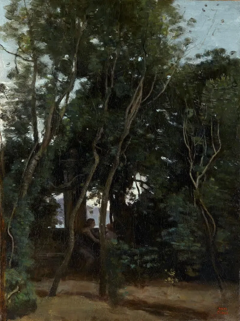 Утро под деревьями by Жан-Батист-Камиль Коро, 1855-1860 — digital art print download