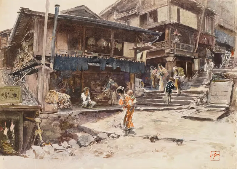 A Street In Ikao, Japan — Robert Frederick Blum