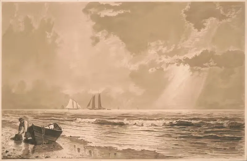 Морской вид № 1 by Кларк Оливер, 1879 — digital art print download