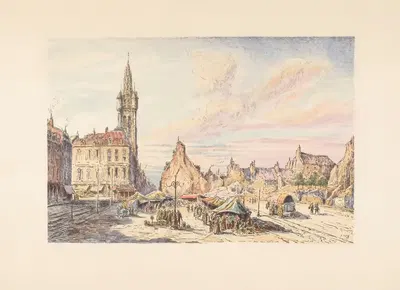 Дуаи – Рыночная площадь by Э. Татен, 1920 — digital art print download