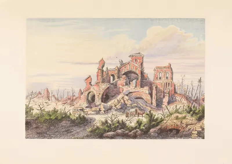 Albert – Les ruines de Notre-Dame de Brébières — E. Tatin