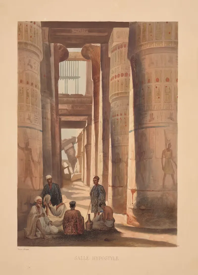 Гипостильный зал (зал колонн) by Гектор Оро, 1839 — digital art print download