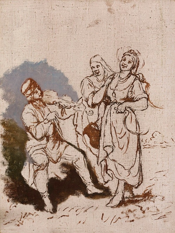 Genre scene, sketch by Марцин Касевич — digital art print download
